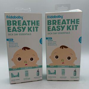 2x New Frida Baby Breathe easy kit, Fridababy Vapor Wipes, Rub and Drops